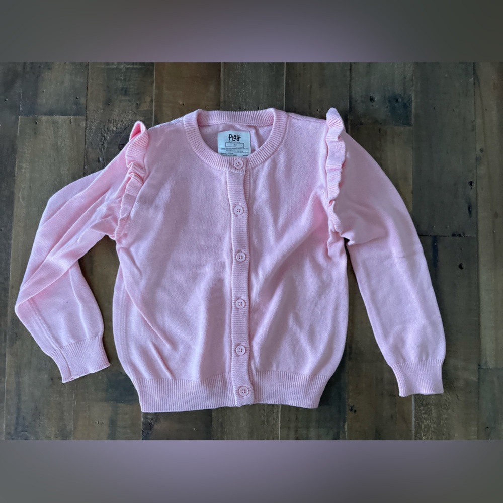 LITTLE SLEEPIES Play — Pink Blossom Flutter Cardigan Sweater — Size 4T
